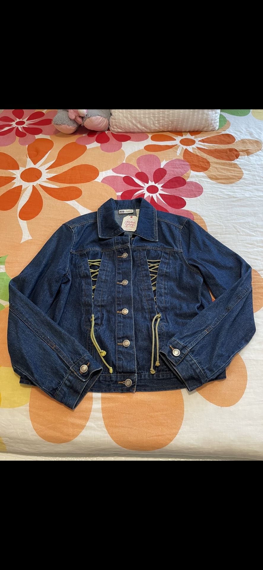 Faded Glory Jean Jacket Size Large ,, For Ladies. 100% Cotton , New Whit Tags Original