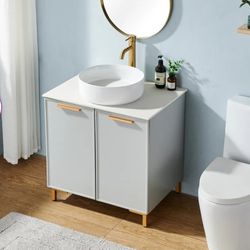 Modern Light Grey Vessel Vanity