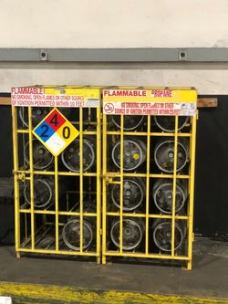 Propane Cylinder Storage Cage Rack and tanks