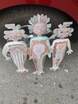 Vintage Large Native American Wall Sculpture (Heavy)