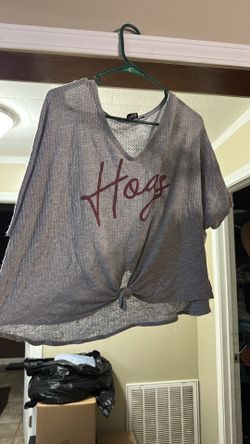 Hogs front tie t shirt size medium