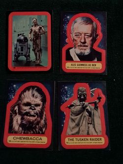 1977 Topps Star Wars Red Lot of 4 Stickers
