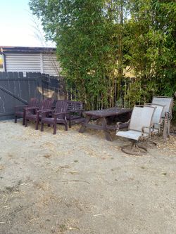 Outdoor furniture- needs repair. Must take everything.