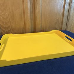Vintage Ingrid Chicago Ltd. Serving Tray 20" x 13.5” Golden Yellow Melamine w/Handles Retro MCM