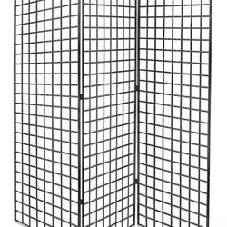 Black Gridwall Trifold Z-Unit New - 3 Panels 3 Sizes