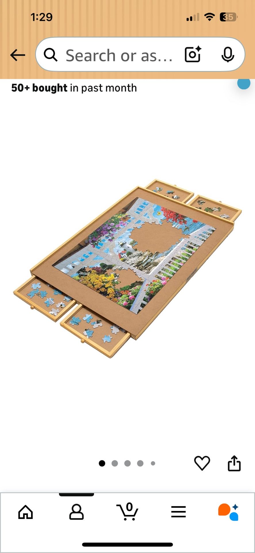 Jumbo1500 Piece Puzzle Board with Drawers
