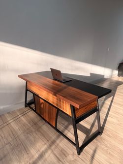 Modern Wood and Metal Office Desk
