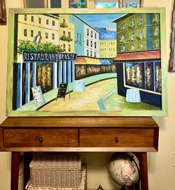 French Parisian Street Vintage Art Impressionism 