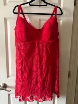 Vintage 44 DD Red Lace Babydoll Lingerie Chemise
