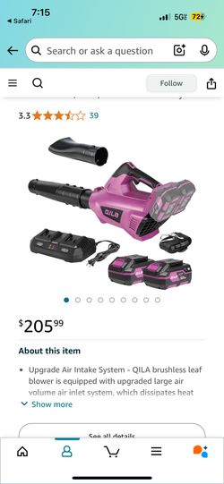 Leaf Blower Electric 40v With Batteries (NO CHARGER)