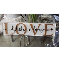 12"x3" Glass Name Plate, Brand New Made To Order, Wedding, Valentine's, Mother's Day, Father's Day, House Warming