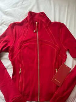 Red Lululemon Gold Full Zip Jacket 