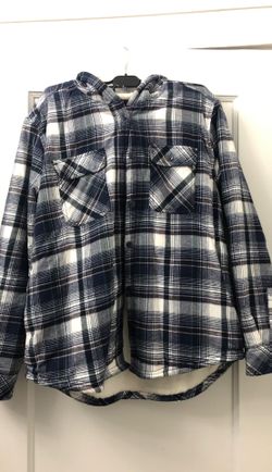 Flannel fleece lined hoodie size M