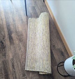 Yellow and gray West Elm 3x5 wool rug