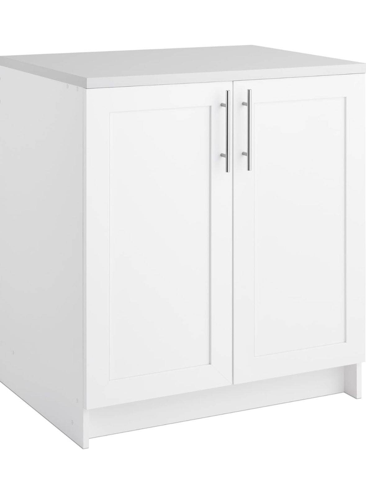 Prepac Elite 32" W Storage Cabinet with Doors and Shelves, White Garage Cabinet, Bathroom Storage with 1 Adjustable Shelf 24.5" D x 32" W x 36" H, WSC