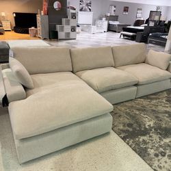 [OM] 🟪 Only $45 initial then take it home 🏡 Brand New  Elyza 3 Piece Sectional With Chaise