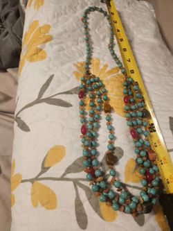 Multi-Strand Turquoise Beaded Necklace