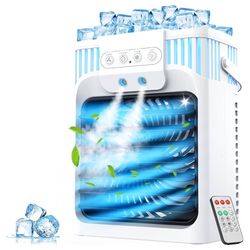 Mini Air Conditioner – Portable Cooler with Mist & Lights Mini Aire Acondicionado – Enfriador Portátil con Niebla y Luces