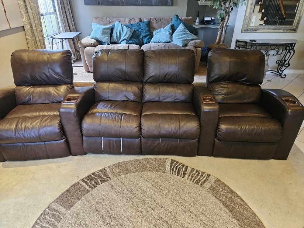 FREE Leather Reclining Sectional