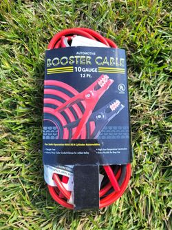 Automotive Booster Cables – 10 Gauge, 12 ft, Heavy Duty Jumper Cables
