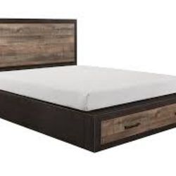 Two tone Rustic Queen size platform bed