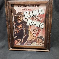 POSTER - KING KONG, FRAMED,  GLASS FRONT
