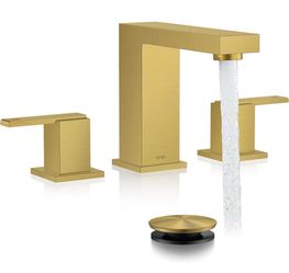 Brushed Gold Widespread Bathroom Faucet 3 Hole Vanity Faucet 2 Handle $59
