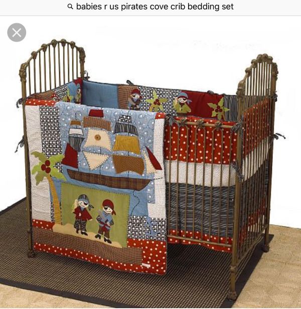 Pirate Crib Bedding Set With Matching Lamps And Stencils For Sale