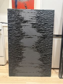 MODERN Grey Sculptural Painting - Unsigned - 45x29.5 Inches