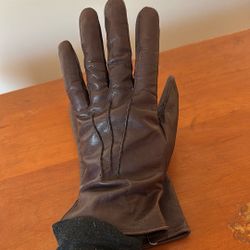 Ladies Brown Leather Gloves 