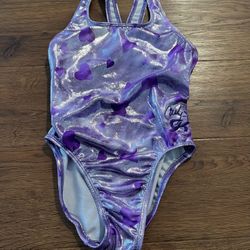 GK Elite Carly Patterson gymnastics leotard purple iridescent size large 
