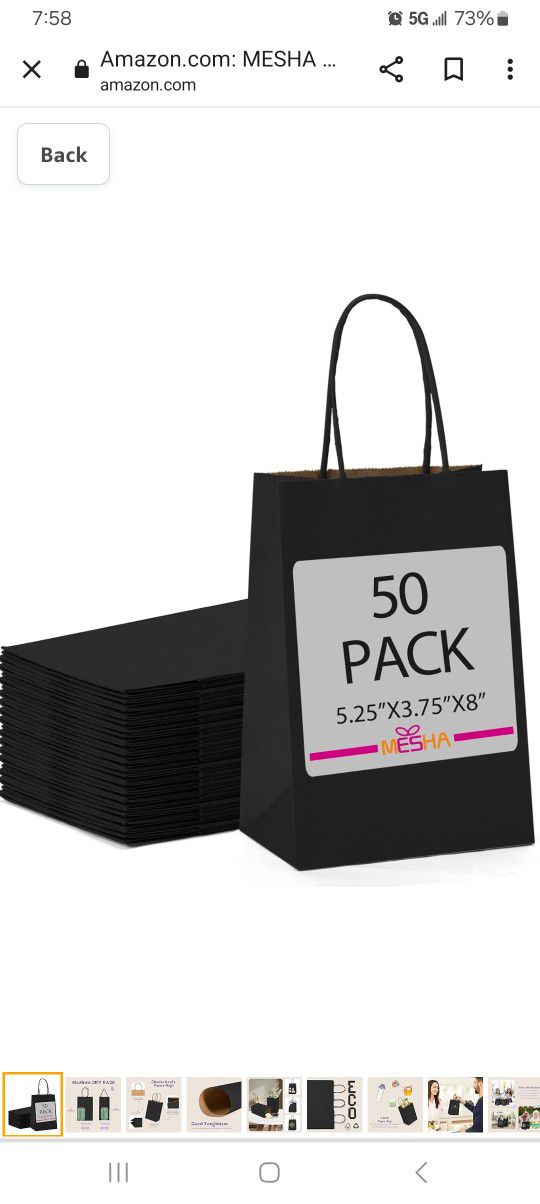 50 Black Gift Bags