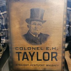Colonel EH Taylor Wooden Box E. H. Taylor Bourbon Wood Crate Display