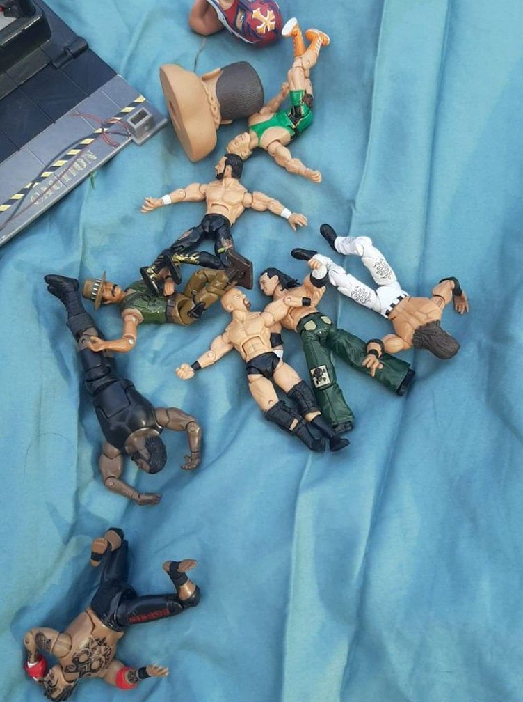 Mini Size Wrestlers Dolls And Wrestling Rings