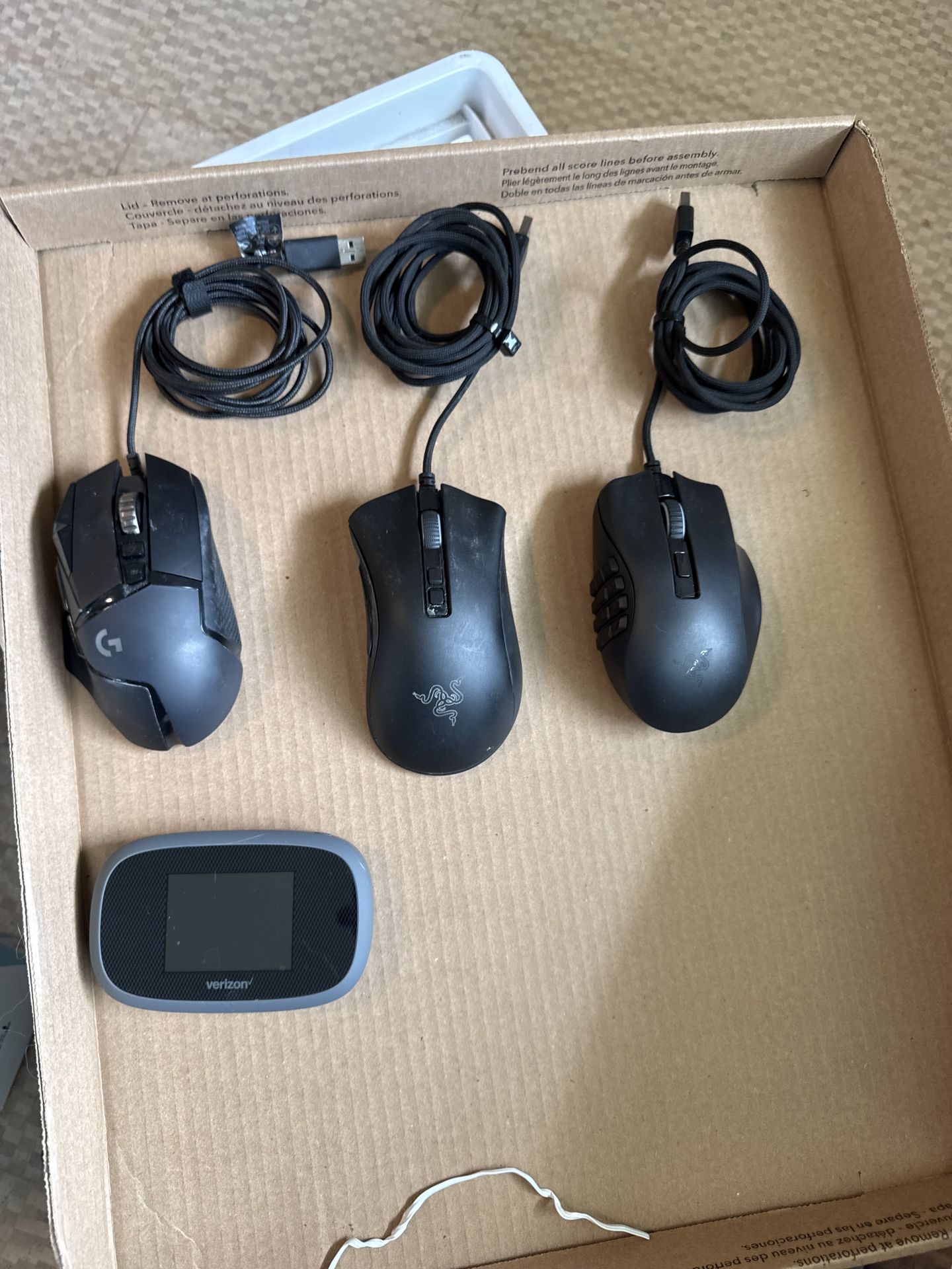 Gaming Mouse Lot – Logitech G502 + 2 Razer Mice (Great Condition)