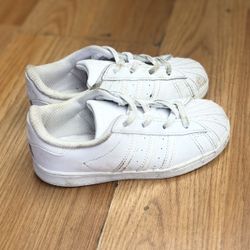 ADIDAS SUPERSTAR EL I TODDLER WHITE SNEAKERS KID'S SHOE SIZE-US-10K