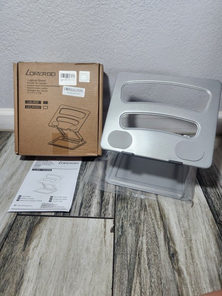 LORYERGO Laptop Stand for Desk, Adjustable & Foldable Laptop Riser for 10-15.6 Inch Laptops, Computer Stand for MacBook/Notebook, Portable Ergonomic H