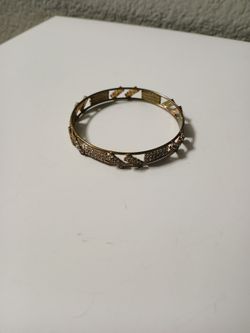 Vintage gold tone sparkle bangle