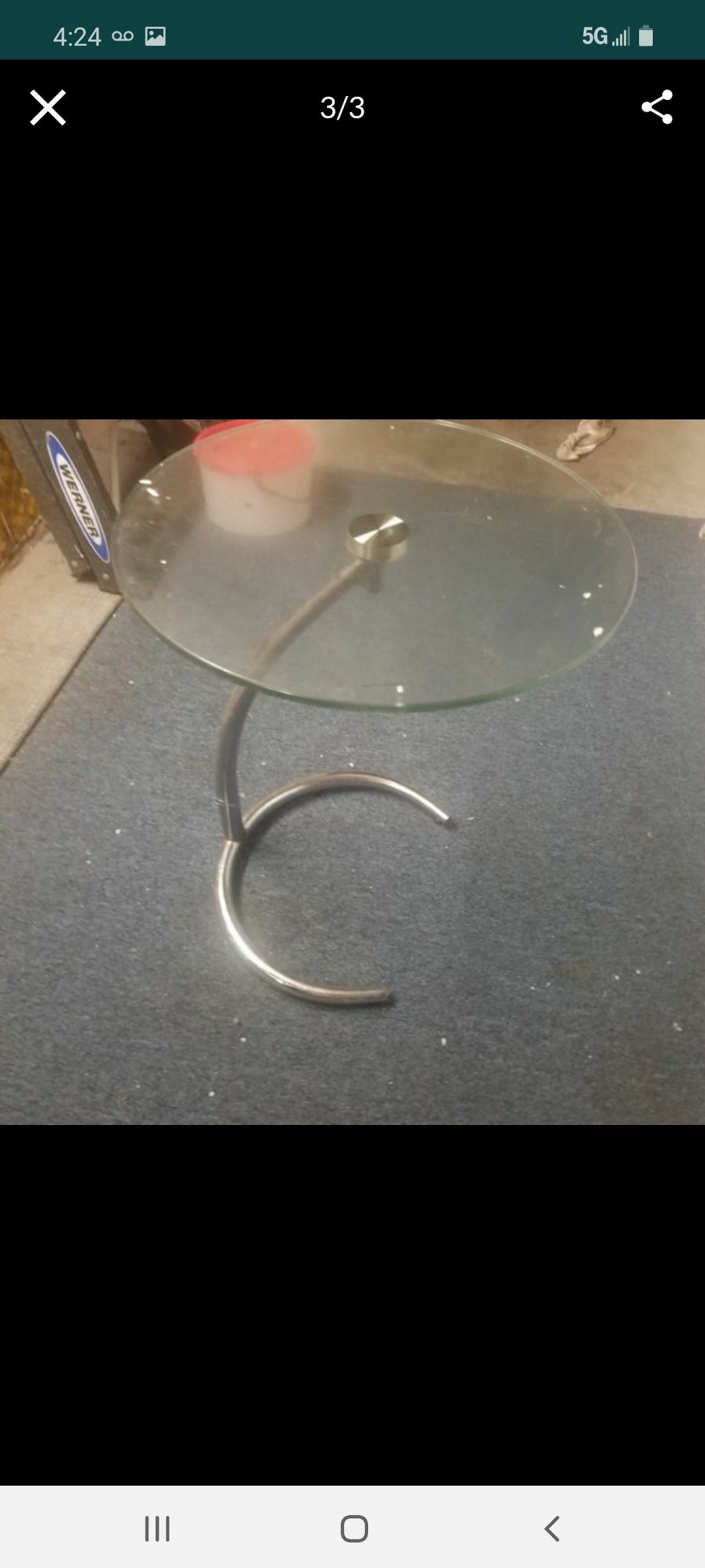 Glass end table