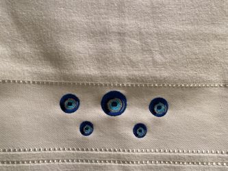 Evil Eyes 🧿 White Turkish Cotton Hans Towels Bathroom Accessories Home Decor