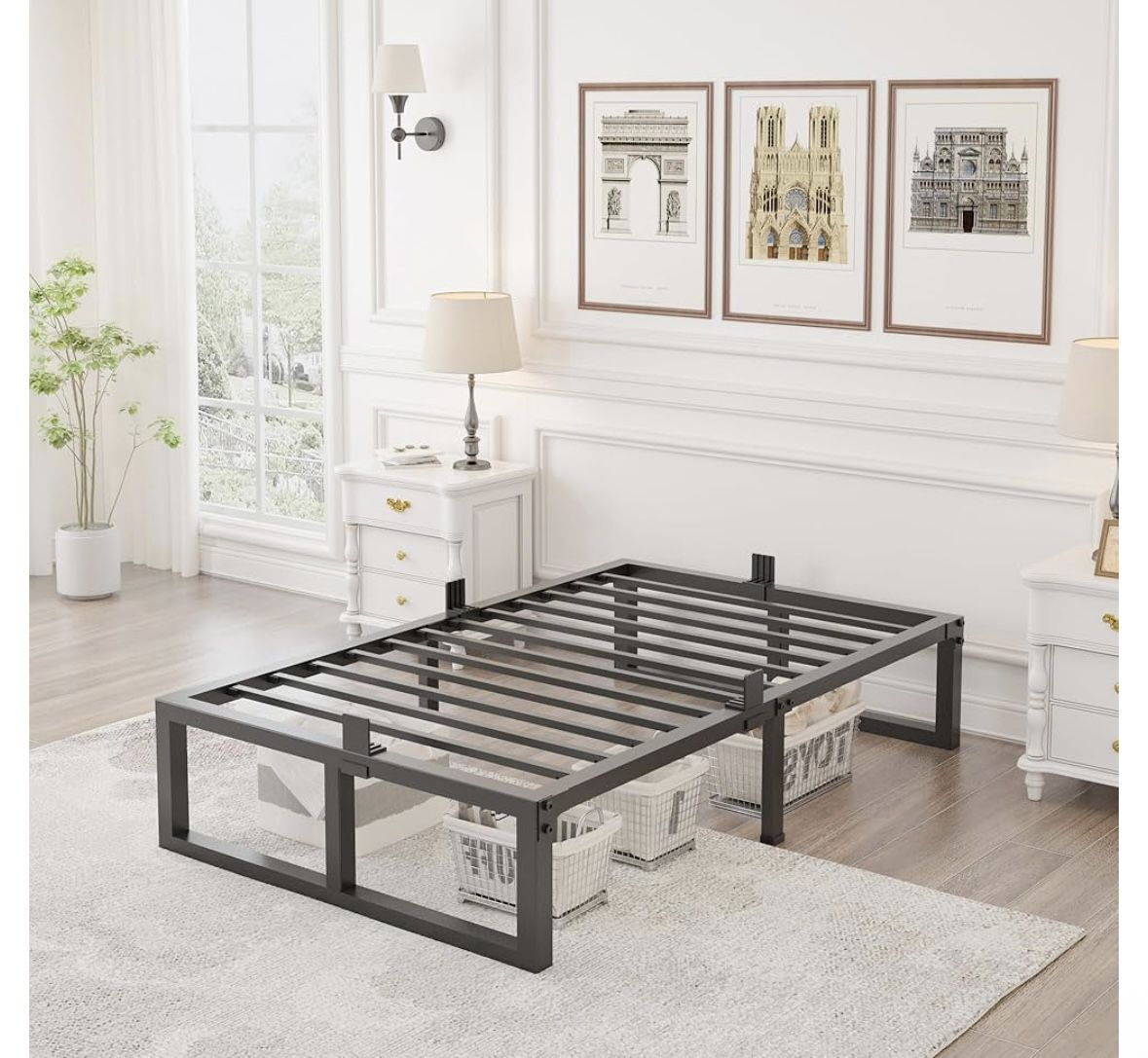 Twin Bed Frames 14 Inch High - Heavy Duty, No Boxspring Needed, Easy Assembly
