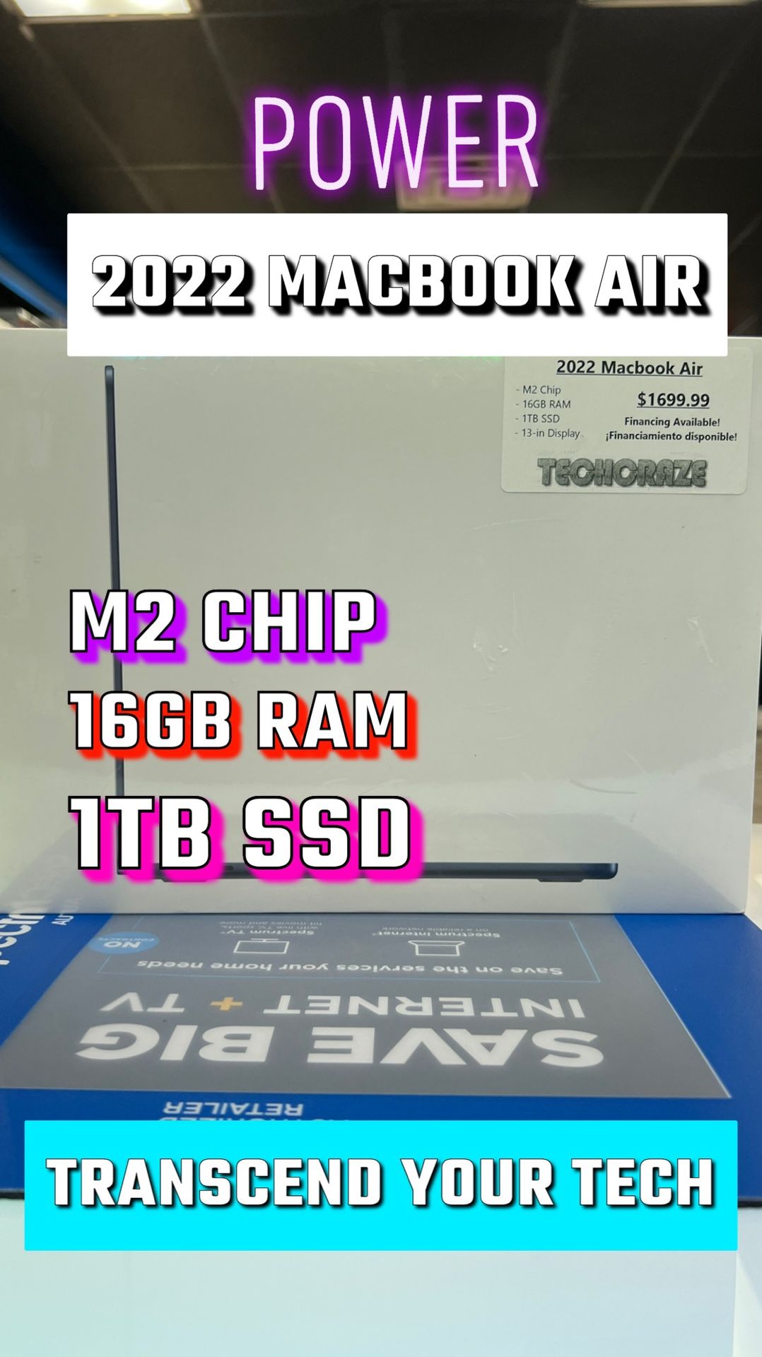 2022 MacBook Air M2 Chip - 16GB RAM - 1TB SSD (Brand New)