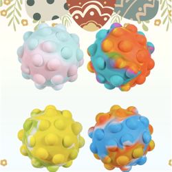 Pop Ball Easter Fidget Ball Fidget Toys Stress Balls for Babies, Stuffers 3D Pop Bubble Toys Tie Dye Squeeze Squishy Balls (4pcs)