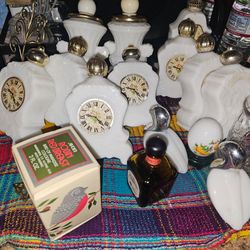 Avon Milk Glass Perfume Bottles/bubble bath/aftershave mix Collection