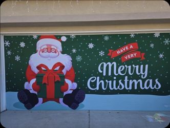 Christmas Santa Garage Door Banner