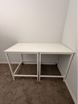 Set of 2 IKEA TROTTEN Rolling Table/Desks - White