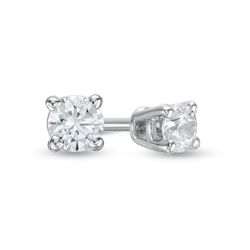 14K White Gold Baby Diamond Stud Earrings