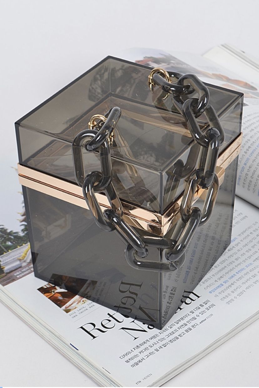 Clear acrylic square clutches
