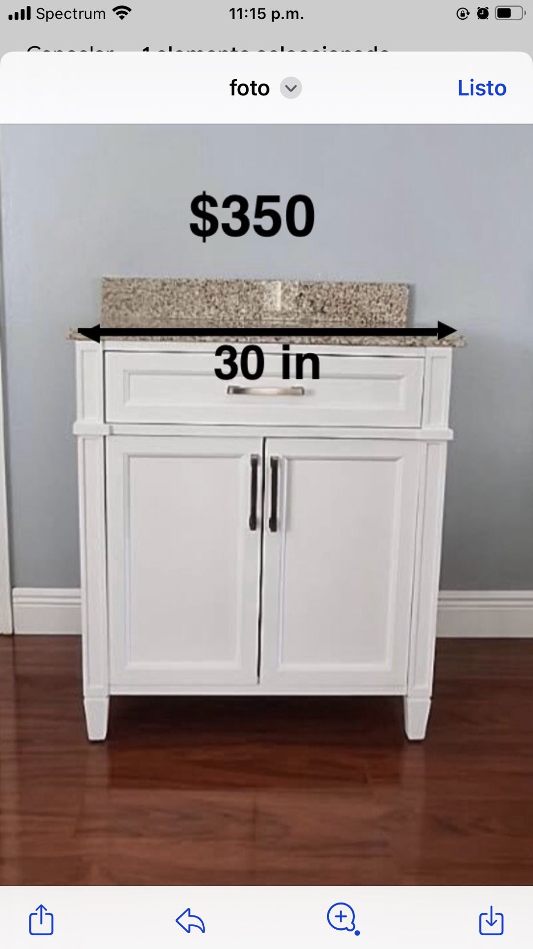 Bathroom Vanity With Sink. New, 30in wide, 34in high and 22in deep. Near Location 1700 N Macdill ave 33607.