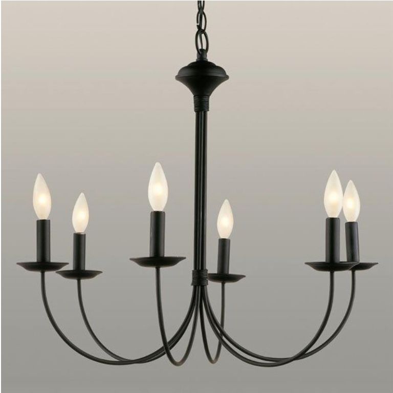 Black Metal Chandelier six light